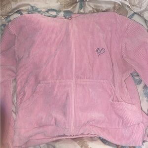Pink Corduroy Zip-Up Jacket and pants